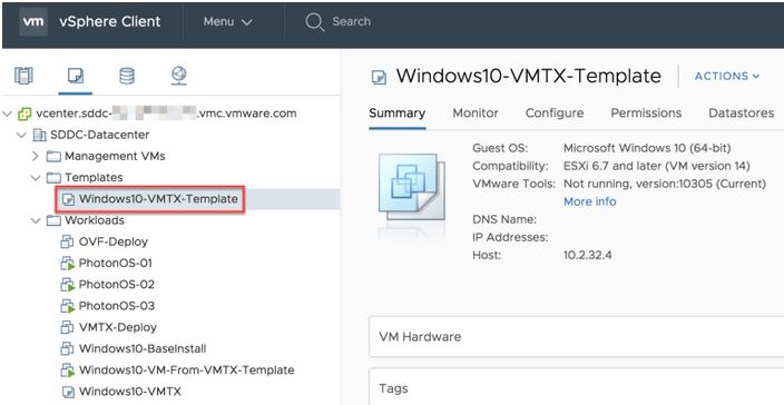 Automating VM Template management using Content Library in VMC